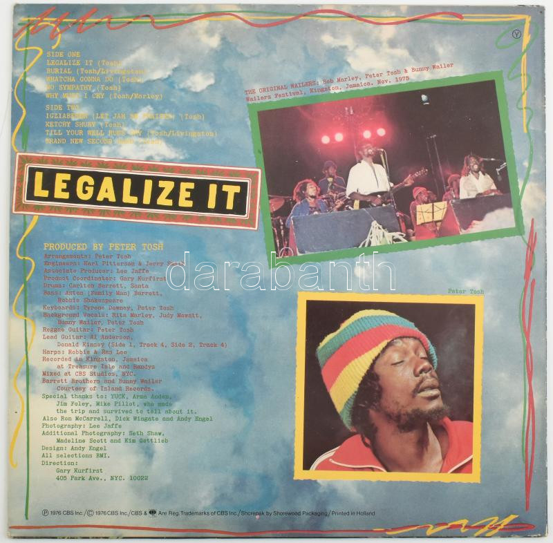 Peter Tosh - Legalize It. Vinyl, LP, Album, Stereo. Európa, 1976. jó állapotban - Image 2