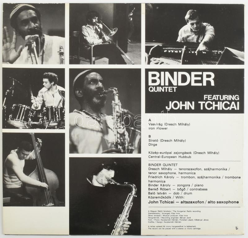 Binder Quintet Featuring John Tchicai - Binder Quintet Featuring John Tchicai. Vinyl, LP, Album. Magyarország, 1983. - Image 2