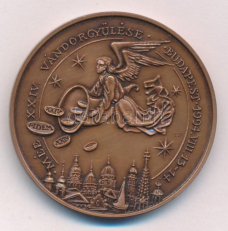 Lebó Ferenc (1960-) 1994. 'Kossuth Lajos halálának 100. évfordulójára / MÉE XXIV. Vándorgyűlése Budapest' kétoldalas bronz emlékérem (42,5mm) T:UNC Adamo BP41 - Image 2