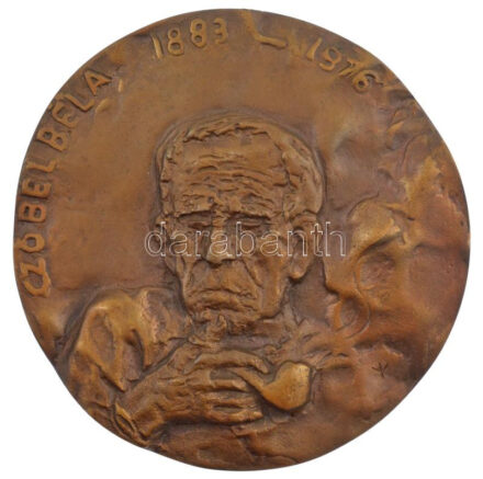 Varga Imre (1923-2019) DN 'Czóbel Béla 1883-1976' öntött bronz emlékérem (146 mm) T:1- hátoldalán furat