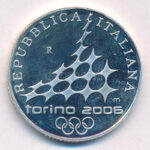 Olaszország 2005. 10E Ag 'XX. Téli Olimpia 2006 - Síelés' kapszulában T:PP patina, ujjlenyomat Italy 2005. 10 Euro Ag '20th Winter Olympics 2006 - Alpine Skiing' in capsule C:PP patina, fingerprints Krause KM#260 - Image 2