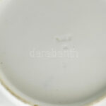 Virágmintás porcelán tál, kézzel festett, jelzett, kopásnyomokkal, d: 23 cm - Image 2