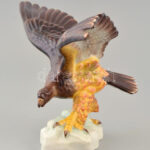 Herendi sas, kézzel festett, jelzett, apró kormányozókkal, m:19 cm, 31×15 cm