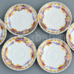 Limoges porcleán mokkás csésze és alj, 6 db.+ cukordoboz. Levonóképes, aranyozott. Minimális karcokkal - Image 3
