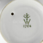 Wallendorf porcelán gyertyatartó. Kézzel festett, jelzett, hibátlan 14 cm - Image 2