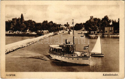 Siófok, kikötő, 'Csobánc' motoros személyhajó (EK)