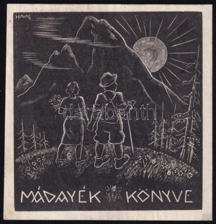 Havas László (1895-?): Mádayék könyve, fametszet, papír, jelzett, a metszeten, 8,5×8,5 cm