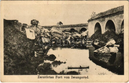 1918 Ivangorod, Iwangorod; Zerstörtes Fort / WWI destroyed fortress + 'K.u.k. Betriebskompagnie 18' (EB)