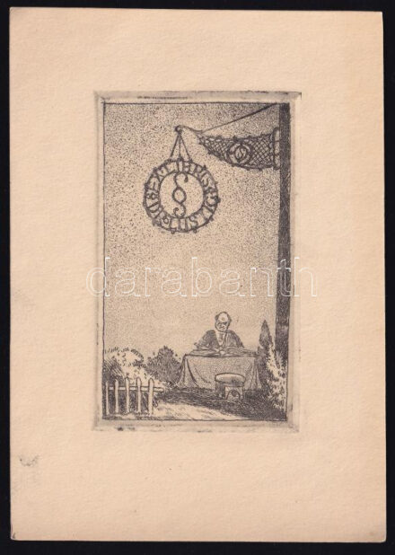 Szücs, Pál (1906 - 1969): Ex libris Dr. Lustig, rézkarc, papír, 10×6 cm