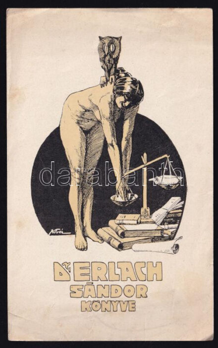 Kövér jelzéssel: Dr. Erlach Sándor könyve, linó, papír, 14,5×9 cm