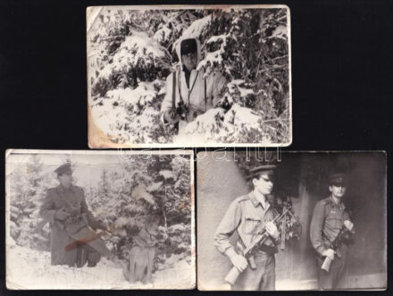 cca 1950-80 6 db magyar katonai fotó, vegyes állapotban, 9,5x6 és 9x12 cm közötti méretekben