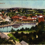 1913 Vízakna, Salzburg, Ocna Sibiului; Rákóczi tó / spa, lake (ázott / wet damage)