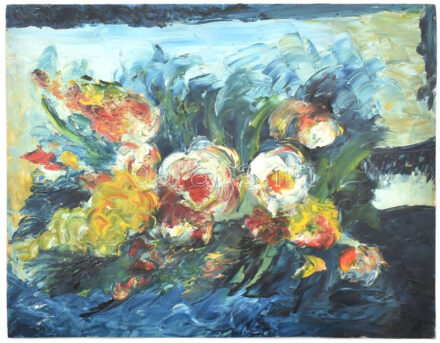 Jelzés nélkül: Csendélet. Olaj, karton. 34,5x43,5 cm.