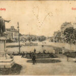 1910 Marosvásárhely, Targu Mures; Széchenyi tér, üzletek. Reichardsperg J. és Társa Márványi Arthur kiadása / square, shops (apró lyukak / tiny pinholes)