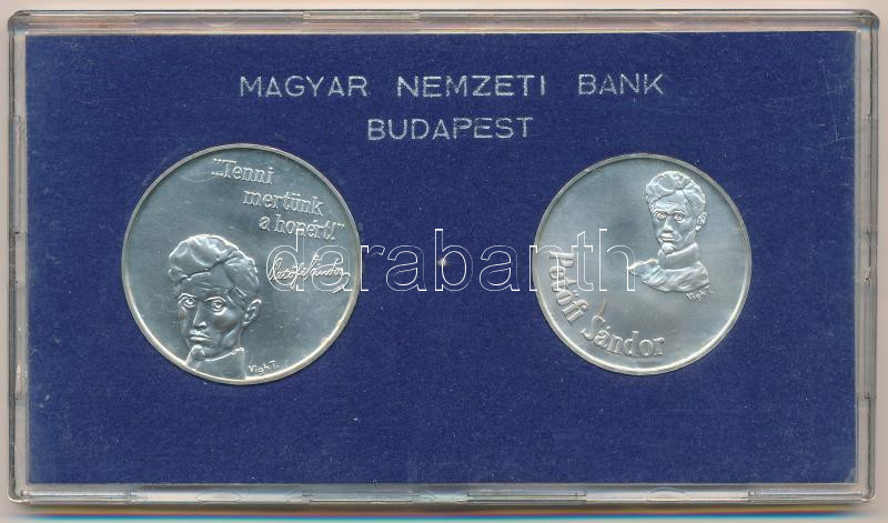 1973. 50Ft Ag + 100Ft Ag 'Petőfi' pár eredeti MNB plasztiktokban, tanúsítványokkal T:BU Adamo EM41, EM42