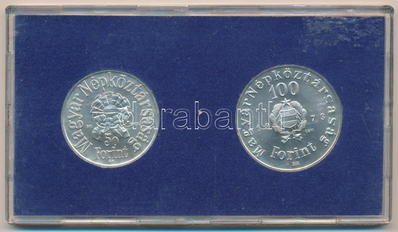 1973. 50Ft Ag + 100Ft Ag 'Petőfi' pár eredeti MNB plasztiktokban, tanúsítványokkal T:BU Adamo EM41, EM42 - Image 2