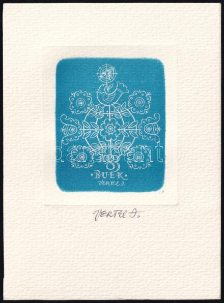 Vertel József (1922-1993): BUÉK 1983. Rézkarc, papír, jelzett, 8x6,5 cm