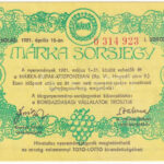 1981. 'Márka Sorsjegy' I. sorozat, '0 314 923' sorszámú sorsjegye T:AU kis sarokhajlás