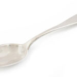 Ezüst (Ag) kanál, antik, jelzett, h: 21,5 cm, nettó: 62 g