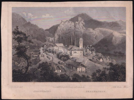 cca 1860 Ludwig Rohbock (1820-1883): Szarvaskő, metszet, kissé foltos, 12×17 cm