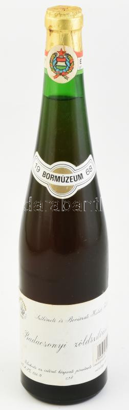 1968 Badacsonyi zöldszilváni, Bormúzeum, bontatlan palack muzeális fehérbor, 0,7 l.