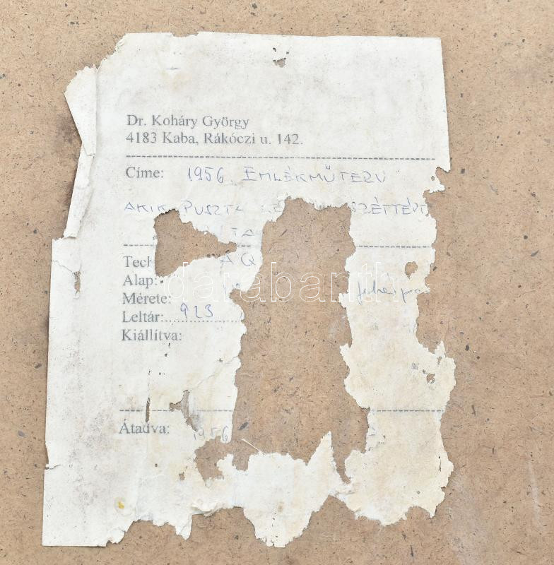 Koháry György (1939-2020): 1956-os emlékműterv, 2006. Akvarell, tus, papír, jelezve balra lent, paszpartuban, 15x26 cm - Image 2