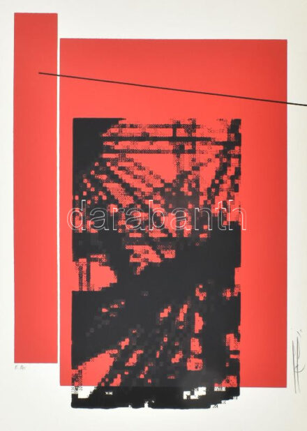 Hervé, Rodolf (1957-2000): Eiffel-torony. Szitanyomat, papír, jelzett, művészpéldány E.A. jelzéssel. 37x27 cm. / Hervé, Rodolf (1957-2000): Eiffel-tower. Screenprint on paper, signed, E.A. artist's proof, 37x27 cm.