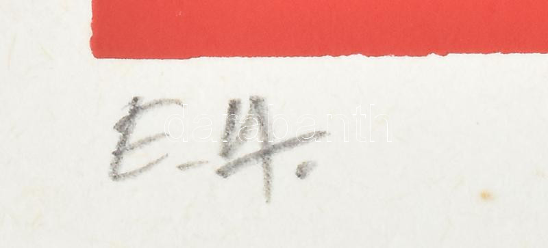 Hervé, Rodolf (1957-2000): Eiffel-torony. Szitanyomat, papír, jelzett, művészpéldány E.A. jelzéssel. 37x27 cm. / Hervé, Rodolf (1957-2000): Eiffel-tower. Screenprint on paper, signed, E.A. artist's proof, 37x27 cm. - Image 3