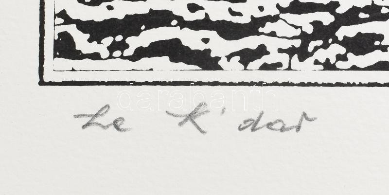 Joseph Kádár (1936-2019): Dualité. Szitanyomat, papír, jelzett, számozott (92/100), hátoldalán a művész bélyegzőjével, 58,5x38,5 cm / Joseph Kádár (1936-2019): Dualité. Screenprint on paper, signed, numbered (92/100), with the - Image 4