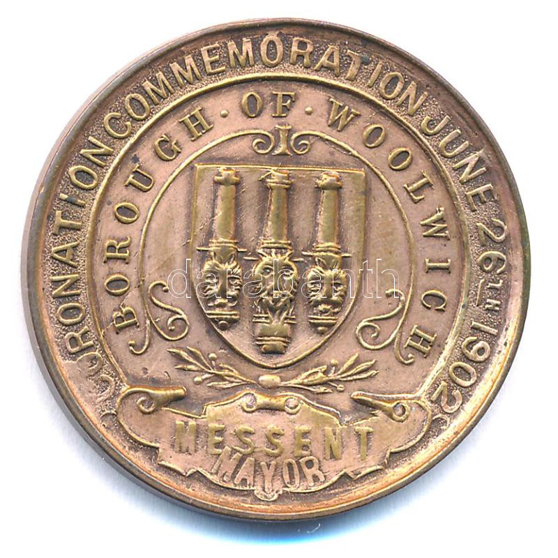 Nagy-Britannia 1902. 'VII. Eduárd és Alexandra királyné koronázási érem' kétoldalas bronz emlékérem (32mm) T:2 patina, kis ph Great Britain 1902. 'Coronation Medallion of King Edward VII and Queen Alexandra' two-sided bronze - Image 2