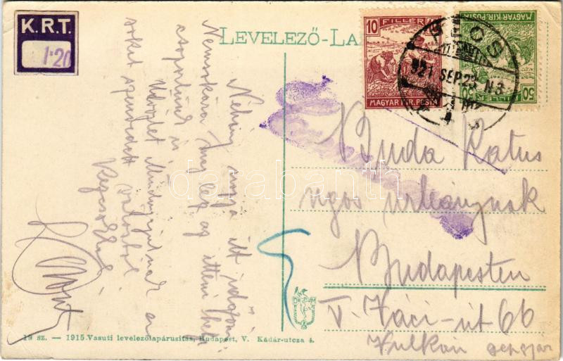 1921 Pécs, Városháza, Steiner Simon férfi szabó üzlete, Gyógyszertár. 19 Vasúti levelezőlapárusítás (EK) - Image 2