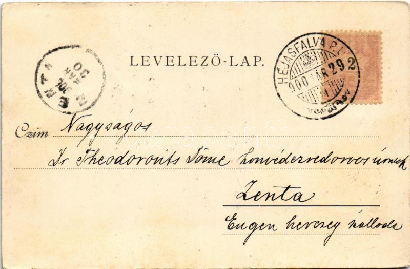 1900 Segesvár, Schässburg, Sighisoara; Fritz Teutsch (EB) + 'HÉJASFALVA P.U.' - Image 2
