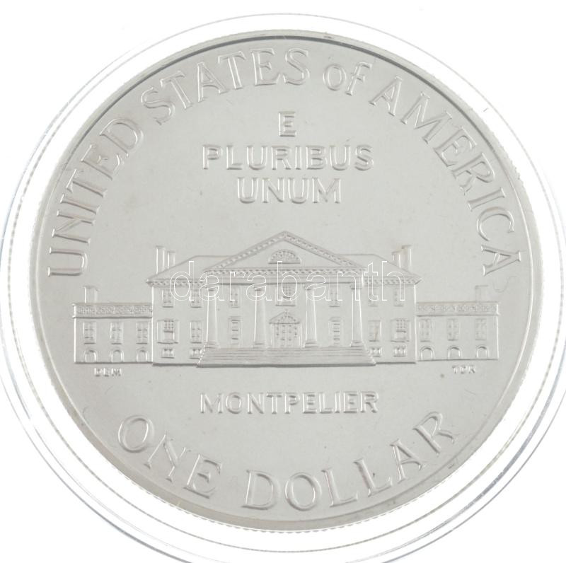 Amerikai Egyesült Államok 1993D 1$ Ag 'Jognyilatkozat' tanúsítvánnyal, dísztokban T:UNC USA 1993D 1 Dollar Ag 'Bill of Rights' with certificate, in display case C:UNC Krause KM#241