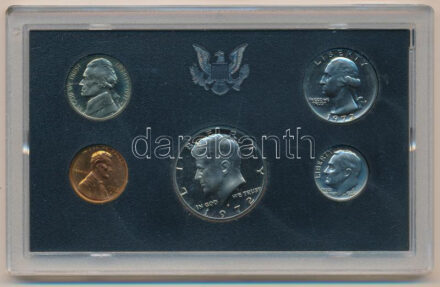 Amerikai Egyesült Államok 1972S 1c-1/2$ (5xklf) forgalmi sor eredeti tokban T:PP USA 1972S 1 Cent - 1/2 Dollar (5xdiff) coin set in original case C:PP