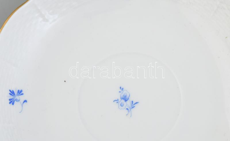 Herendi kék virágmintás erőleveses csésze aljjal, d: 15,5 cm, jelzett, hibátlan. - Image 2