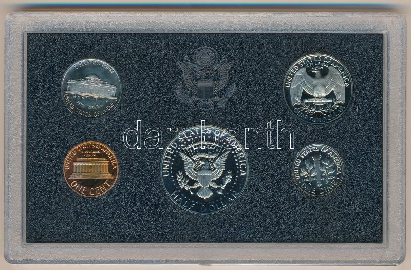 Amerikai Egyesült Államok 1983S 1c-1/2$ (5xklf) forgalmi sor eredeti tokban T:PP USA 1983S 1 Cent - 1/2 Dollar (5xdiff) coin set in original case C:PP - Image 2