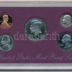 Amerikai Egyesült Államok 1989S 1c-1/2$ (5xklf) forgalmi sor eredeti tokban, tanúsítvánnyal T:PP USA 1989S 1 Cent - 1/2 Dollar (5xdiff) coin set in original case with certificate C:PP