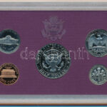 Amerikai Egyesült Államok 1989S 1c-1/2$ (5xklf) forgalmi sor eredeti tokban, tanúsítvánnyal T:PP USA 1989S 1 Cent - 1/2 Dollar (5xdiff) coin set in original case with certificate C:PP - Image 2