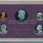 Amerikai Egyesült Államok 1985S 1c-1/2$ (5xklf) forgalmi sor eredeti tokban T:PP USA 1985S 1 Cent - 1/2 Dollar (5xdiff) coin set in original case C:PP