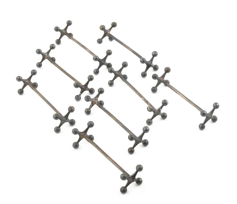 Fém késbak, 8 db, h: 9,5 cm