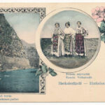 Herkulesfürdő, Baile Herculane; Hét hő forrás, Román népviselet / mineral water spring, Romanian folklore. Art Nouveau, floral