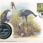 Malawi DN (1991) 'A Világ Vadvédelmi Alap (WWF) 30. évfordulója - Bugeranus Carunculatus' kétoldalas fém emlékérem érmés borítékban, bélyeggel és bélyegzéssel, német nyelvű ismertetővel T:UNC,AU Malawi ND (1991) '30th