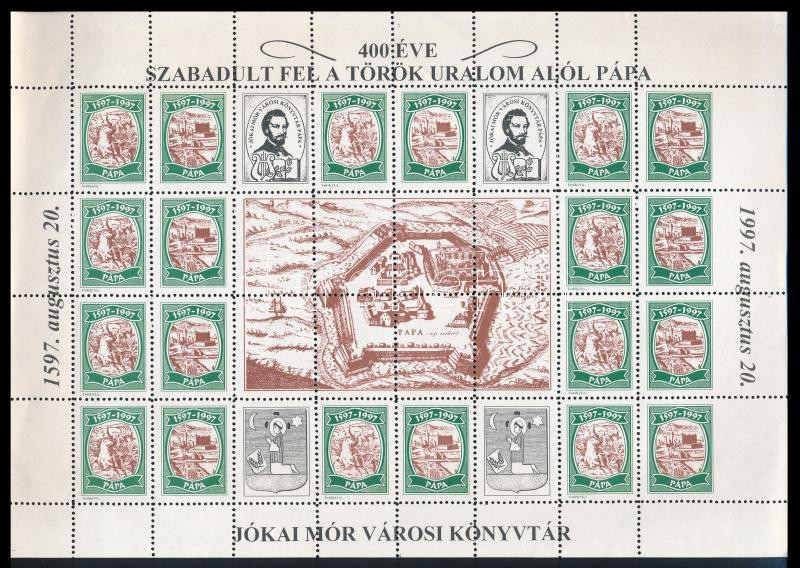1997 400 éve szabadult fel a török uralom alól Pápa levélzáró teljes ív