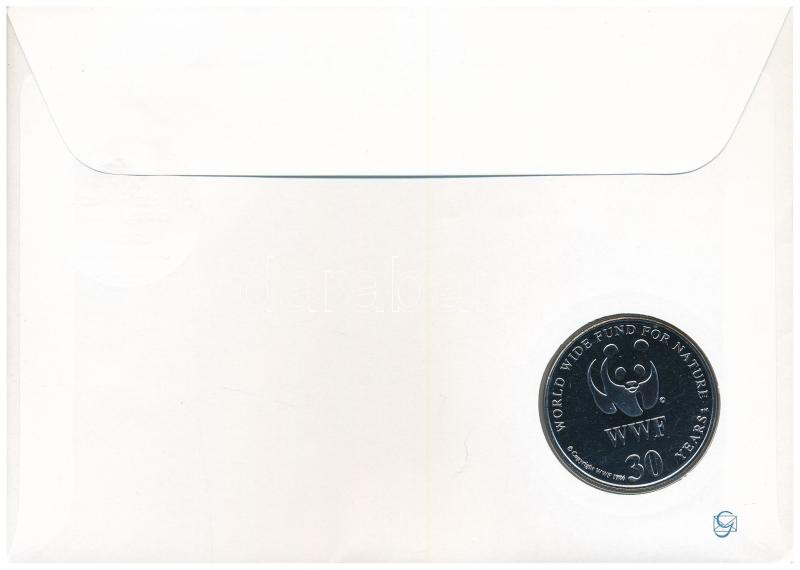Uganda DN (1991) 'A Világ Vadvédelmi Alap (WWF) 30. évfordulója - Loxodonta Africana (Afrikai elefánt)' kétoldalas fém emlékérem érmés borítékban, bélyeggel és bélyegzéssel, német nyelvű ismertetővel T:UNC,AU Uganda ND (1991) - Image 2