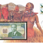 Kenya 1992. 10Sh felbélyegzett borítékban, bélyegzéssel T:UNC Kenya 1992. 10 Shilingi in envelope with stamp and cancellation C:UNC