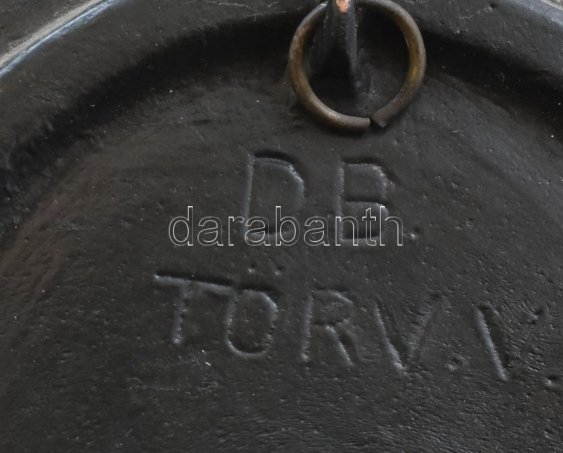D.B. jelzéssel: Budapest - Parlament, falidísz, bronzírozott fém, d: 18 cm - Image 2