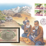 Tádzsikisztán 1994. 1R borítékban, alkalmi bélyeggel és bélyegzéssel T:UNC Tajikistan 1994. 1 Ruble in envelope with stamps and cancellations C:UNC