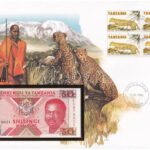 Tanzánia 1993. 50Sh felbélyegzett borítékban, bélyegzéssel T:UNC Tanzania 1993. 50 Shilingi in envelope with stamp and cancellation C:UNC