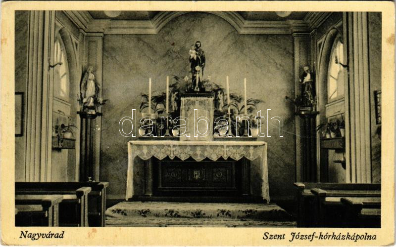 Nagyvárad, Oradea; Szent József kórházkápolna, belső / hospital's chapel, interior (fl)