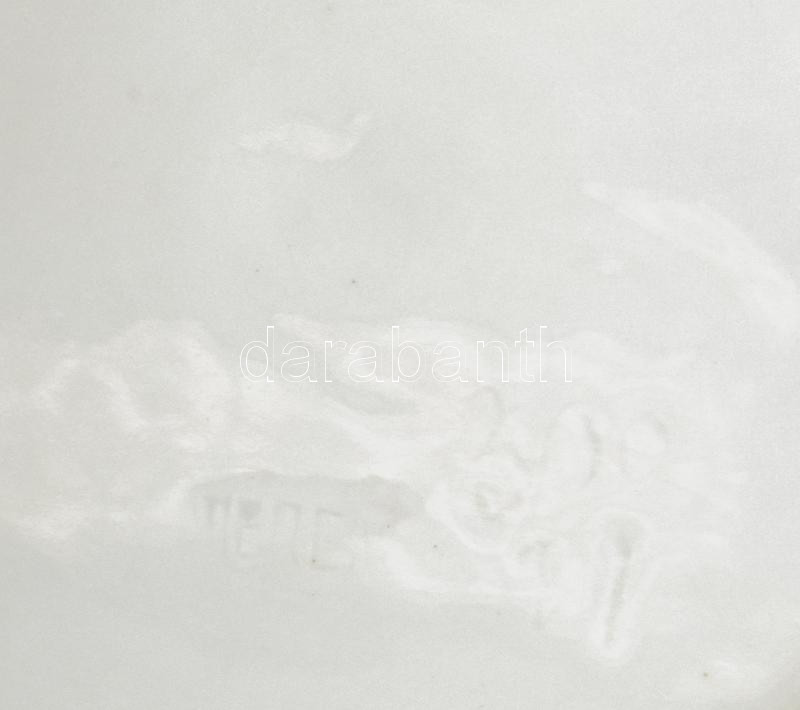 Herendi kék virágmintás torta tál, jelzett, kis kopással, 26 cm - Image 3